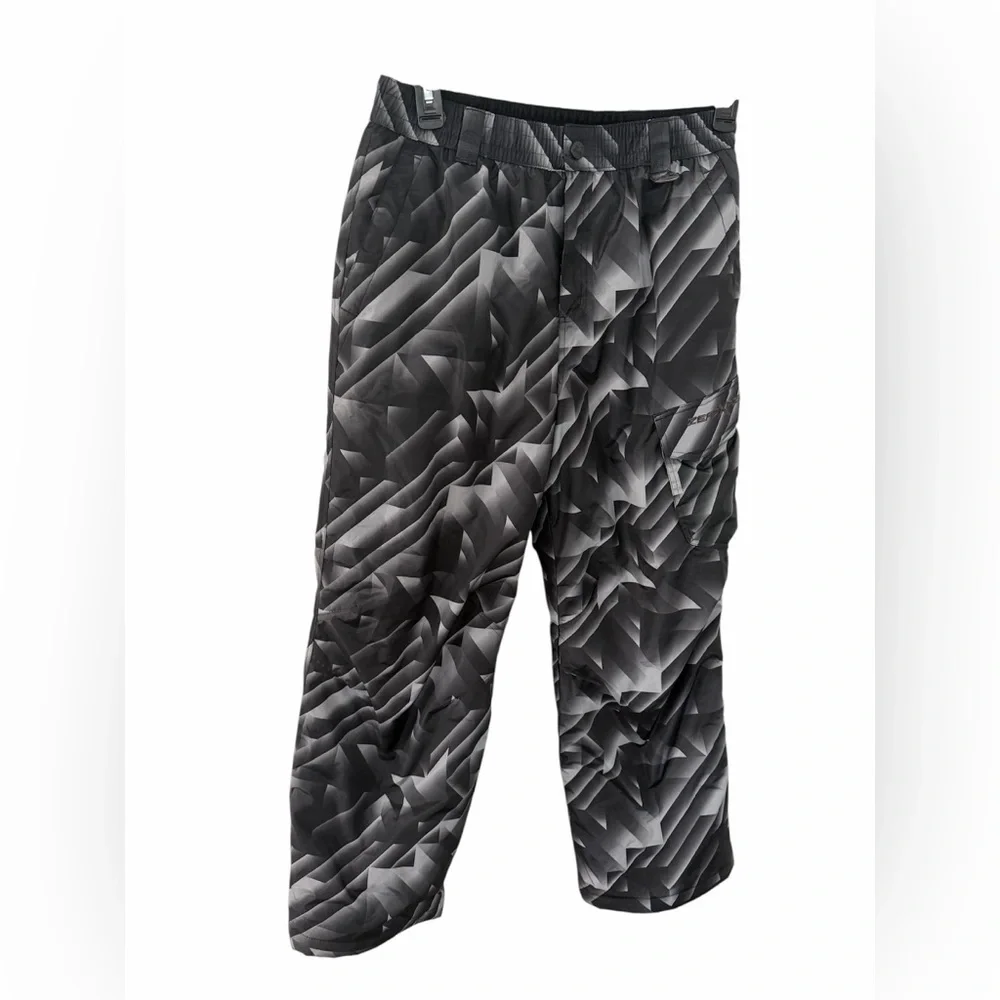 ZEROXPOSUR Graphic Print Ski Pants Boys XL  18-20 Black White Snowboarding